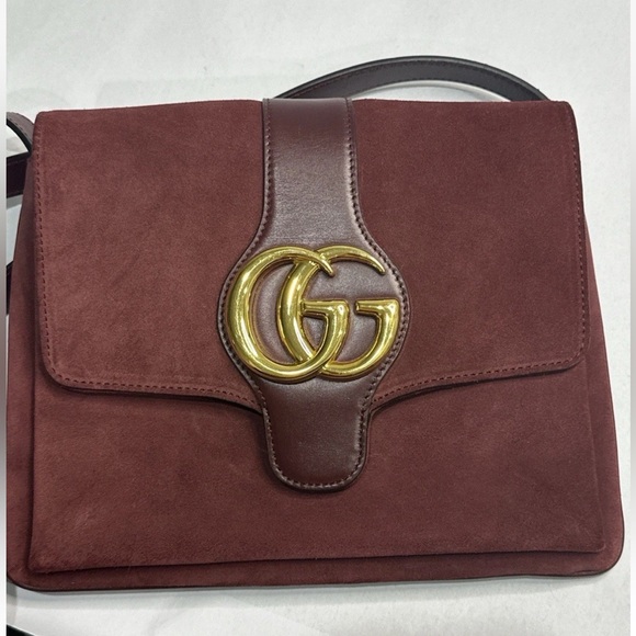 Gucci Handbags - Gucci GG Marmont Burgundy Suede Shoulder Bag Authentic Italy 550126